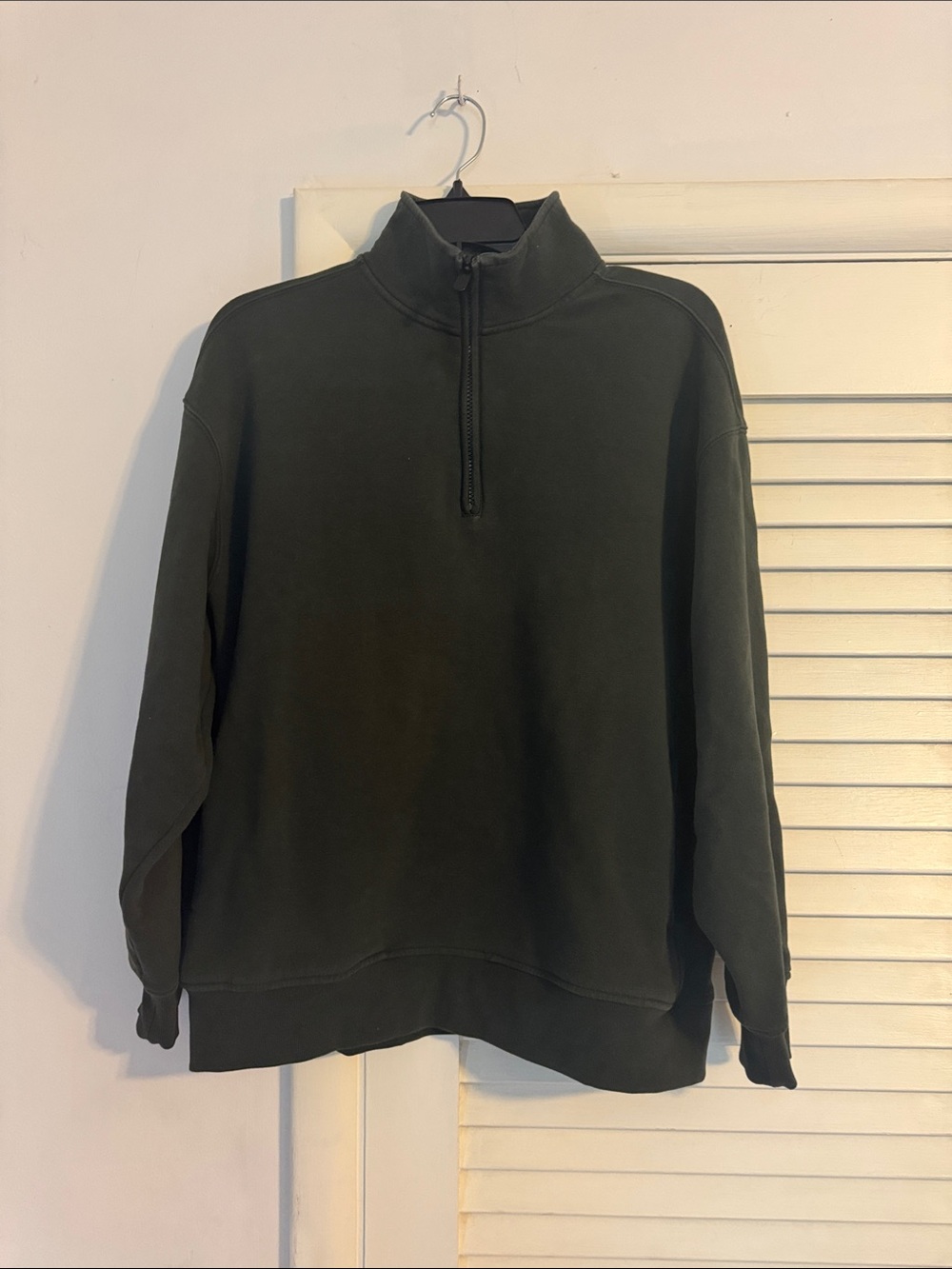Athleta Forever fleece Quarter-Zip Sweater - Dark Elm Green